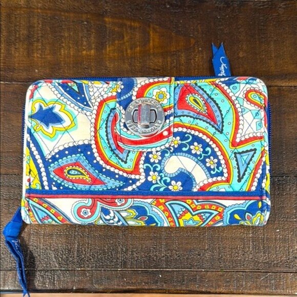 Vera Bradley Handbags - Vera Bradley Turn-lock Wallet/Clutch (Marina Paisley)(#10913-141) EUC